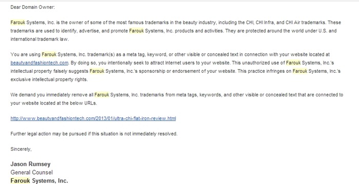 Farouk letter