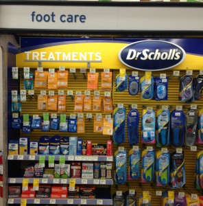 walgreens foot care section