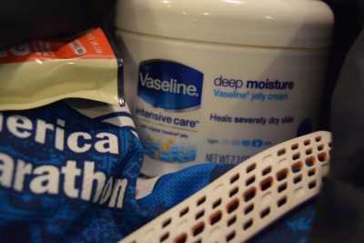 Vaseline deep moisture jelly in running bag