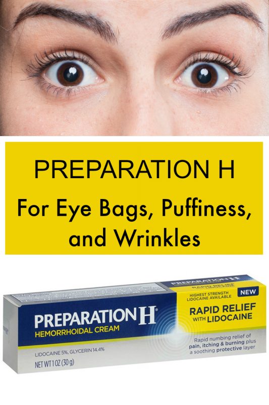 Read this before adding Preparation H to your skincare regime for eyes. You might have heard that Preparation H is great for eye bags, dark circles, puffiness, and wrinkles. Maybe you have even seen before and after photos showing that it works. But is it safe? Learn more about it before trying to use Preparation H on your face or for other alternate uses. #preparationH #eyes #skincare #face #beauty